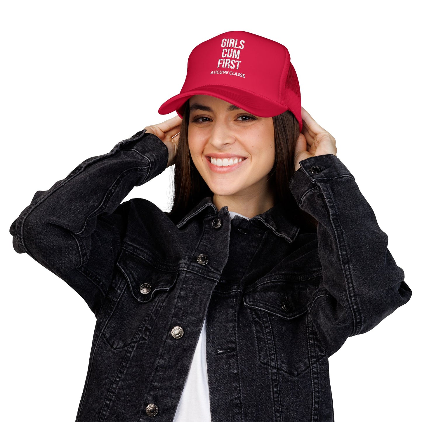 Trucker Hat — "Girls Cum First"