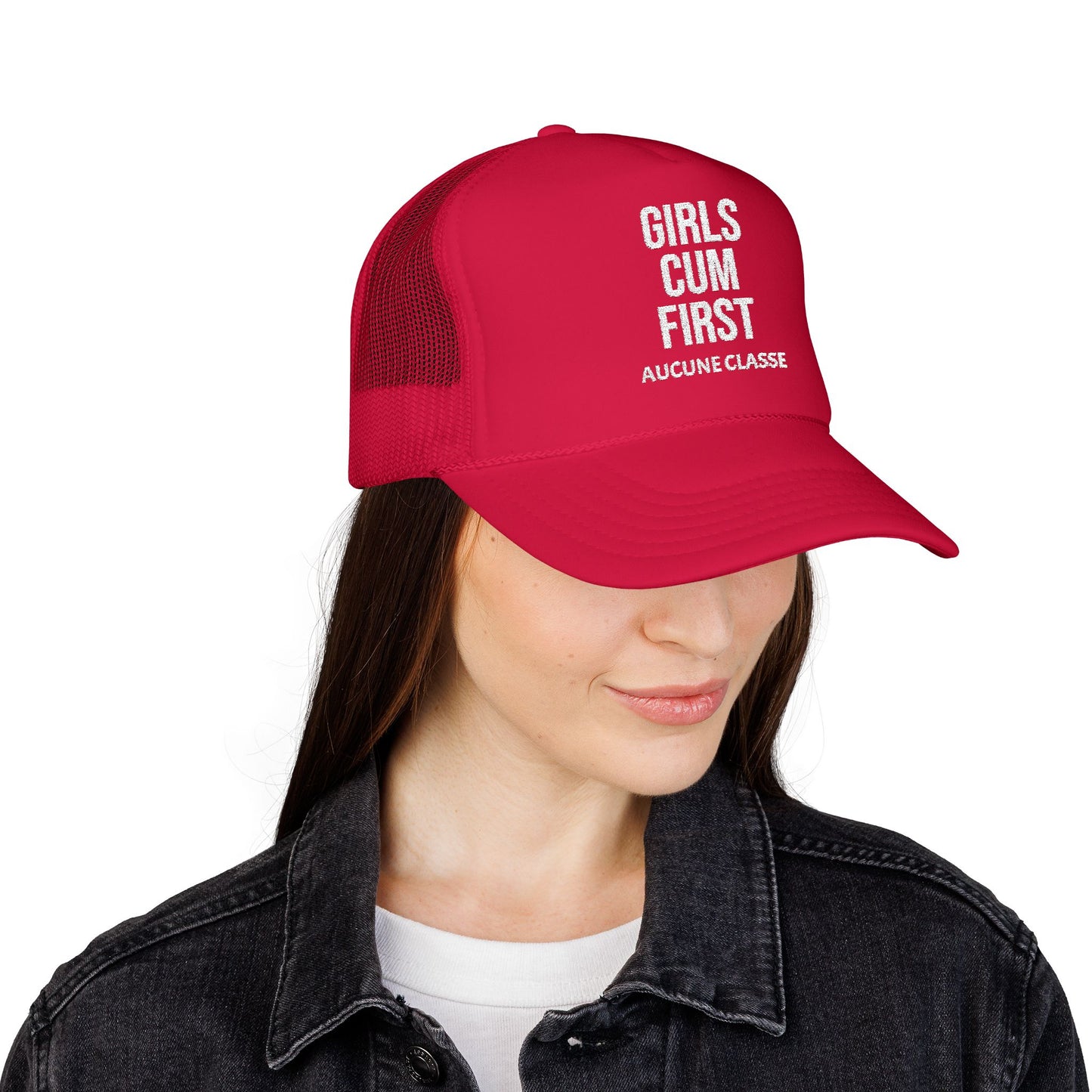 Trucker Hat — "Girls Cum First"