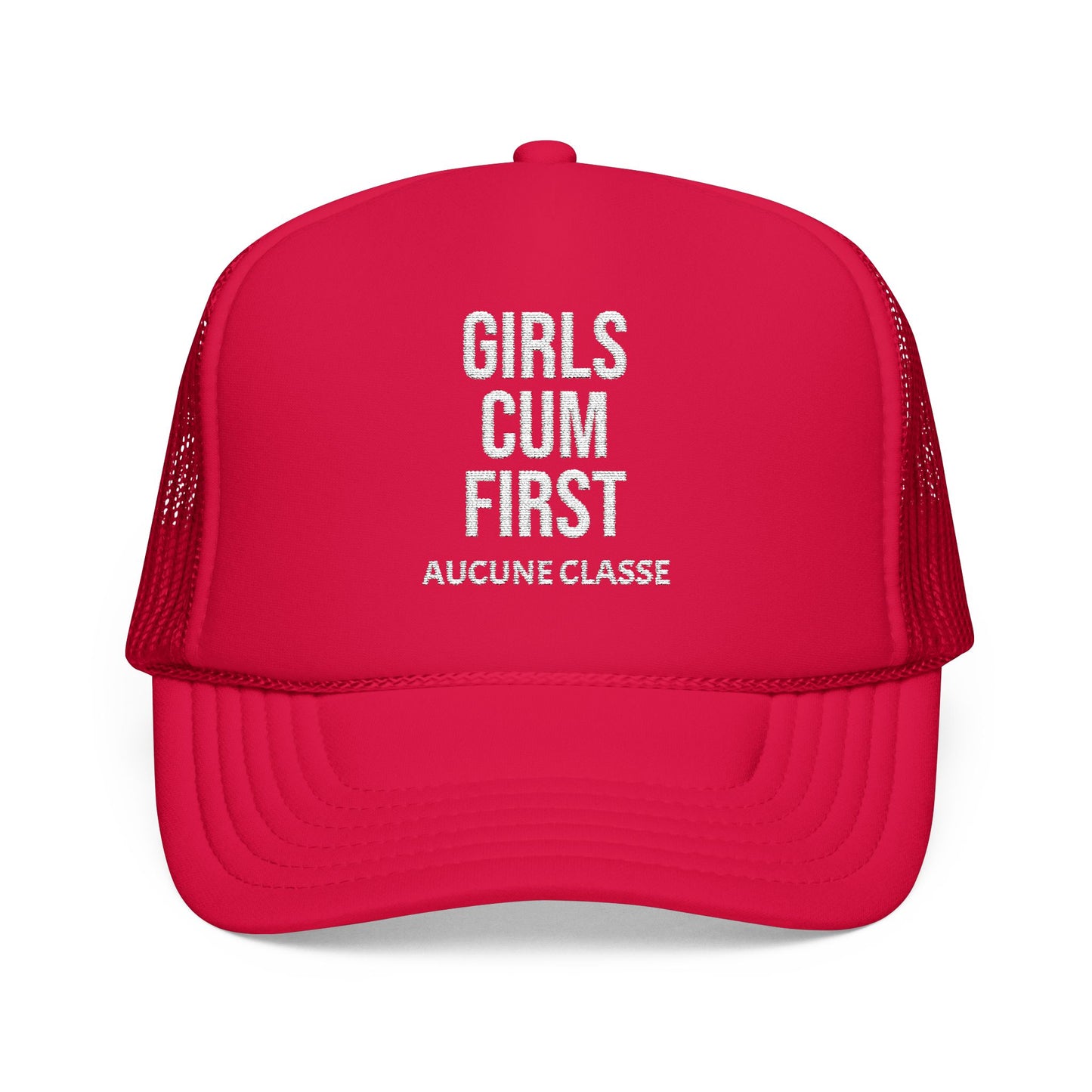 Trucker Hat — "Girls Cum First"