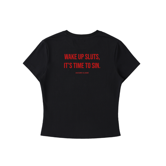 wake up sluts - bodycon tee