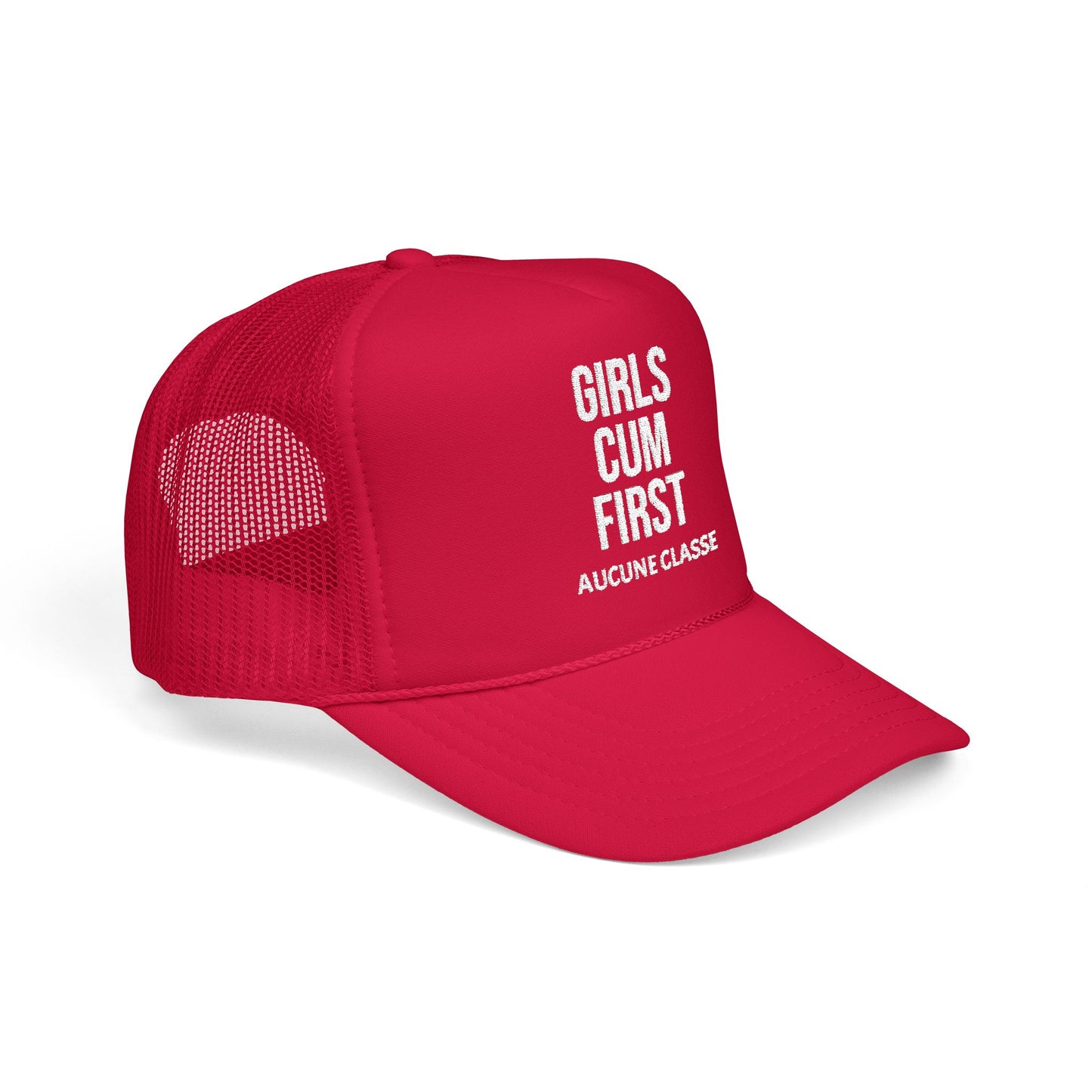 Trucker Hat — "Girls Cum First"
