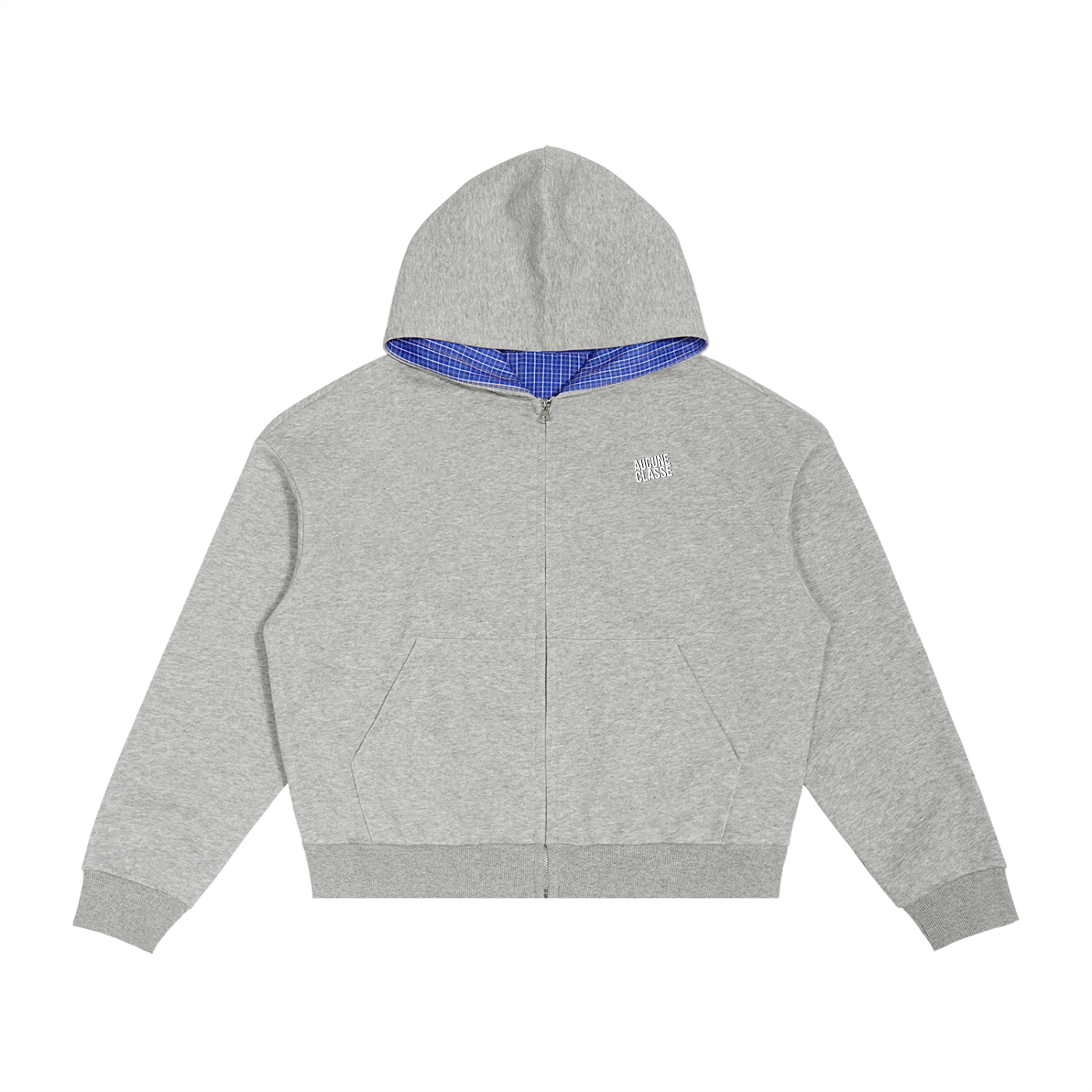 11.5 Plaid Boxy Zip Hoodie