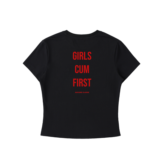 Girls cum first - bodycon tee