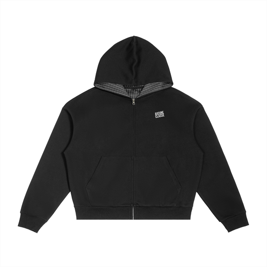 11.5 Plaid Boxy Zip Hoodie