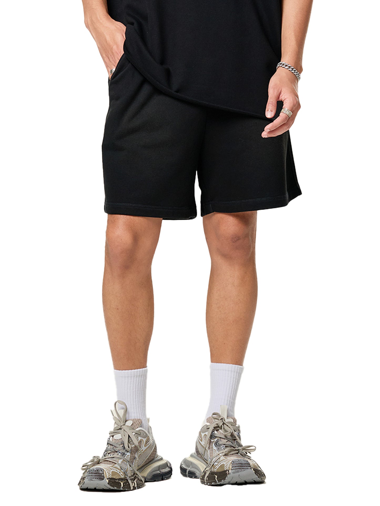 11.5 Sun Faded Raw Edge Cotton Shorts
